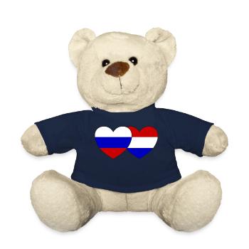 Russie Drapeau Hollande Coeur - Nounours - bleu marine - Devant