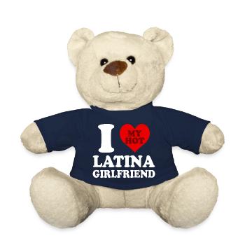 J’aime ma petite amie latina coeur drôle - Nounours - bleu marine - Devant