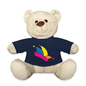 Fool's cap Mardi Gras rainbow colors costume fool - Teddy Bear - french navy - Front