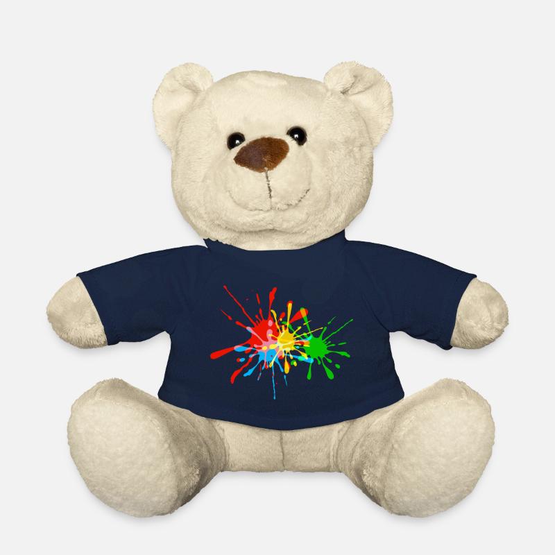 Farbspritzer, Farbkleckse, bunt, Farbe, fun - Teddy - French Navy