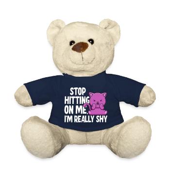 Arrêtez de me draguer, je suis timide - Nounours - bleu marine - Devant