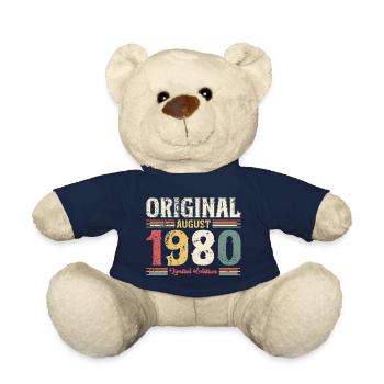 44th Birthday Original August 1980 Year 1980 - Teddy Bear - french navy - Front