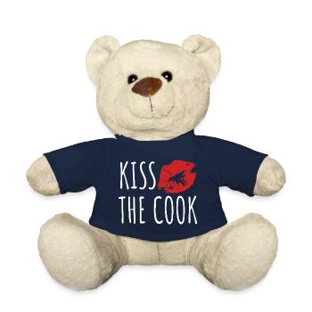 Embrasser le cuisinier - kochen - Spruch - Nounours - bleu marine - Devant
