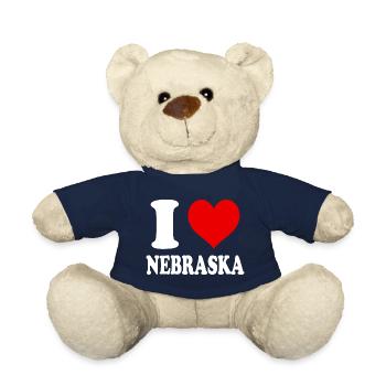 I Love Nebraska Heart Funny Witty - Teddy Bear - french navy - Front