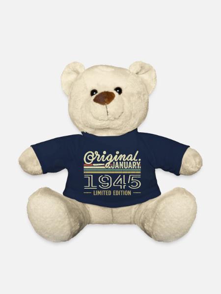 Janvier 1945 anniversaire Janvier 1945 cadeau 1945 - Nounours - bleu marine