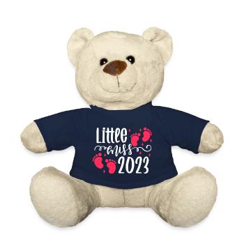 Bienvenue dans la vie, petite fille! Naissance 2023 - Nounours - bleu marine - Devant