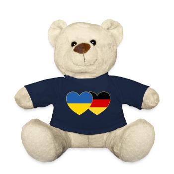 Ukraine Germany Heart Flag - Teddy Bear - french navy - Front