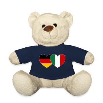 Germany Italy Flag Heart - Teddy Bear - french navy - Front