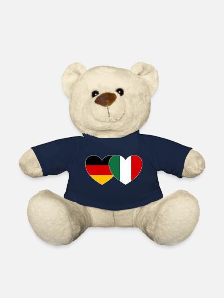 Deutschland Italien Flagge Herz - Teddy - French Navy