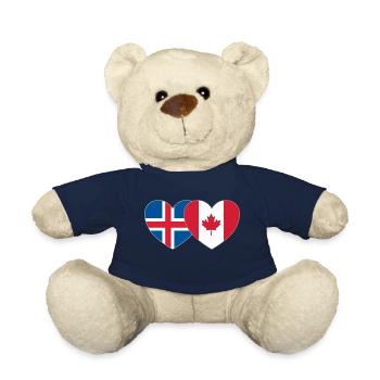 Cœur du drapeau du Canada de l’Islande - Nounours - bleu marine - Devant