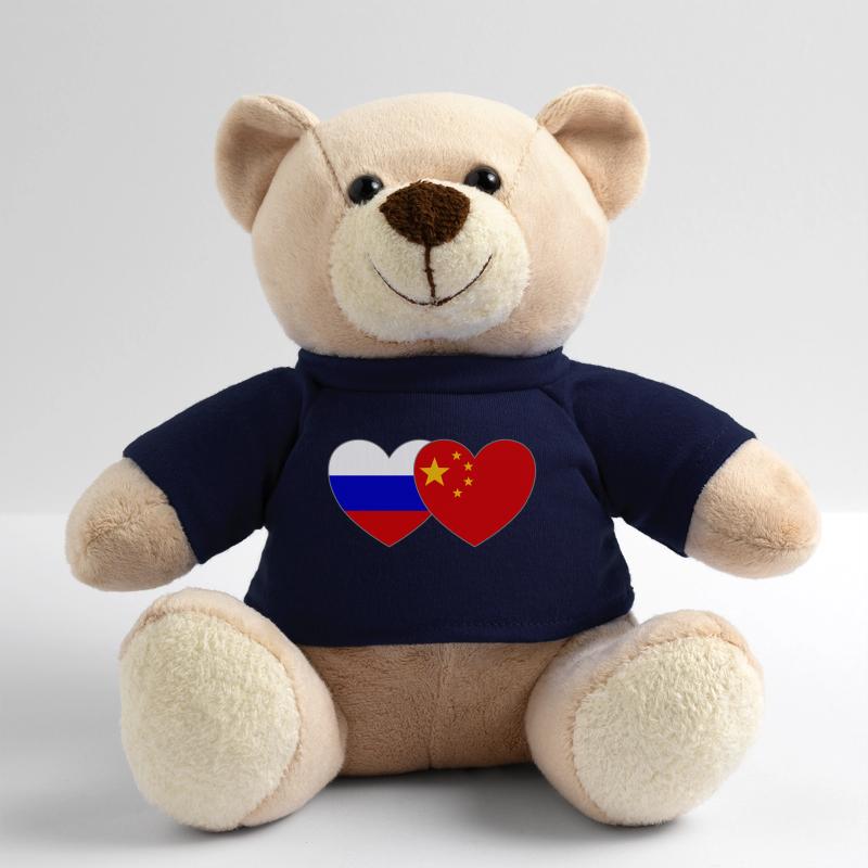 Russie Chine Drapeau Cœur Nounours