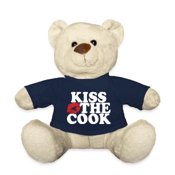 Embrasser le cuisinier - kochen - Spruch - Nounours - bleu marine - Devant