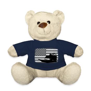Drapeau américain USA Airboat Fanboat Airboating - Nounours - bleu marine - Devant