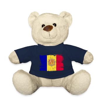 Andorra Bandiera Flag Peace Vintage - Teddy Bear - french navy - Front