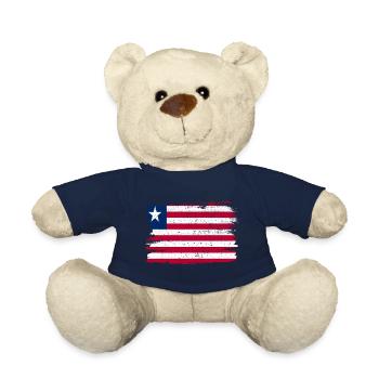 Drapeau du Libéria Drapeau de la paix Vintage - Nounours - bleu marine - Devant