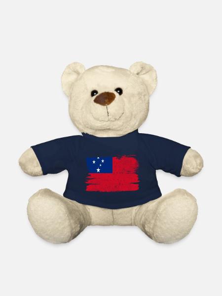 Drapeau des Samoa Drapeau Paix Vintage - Nounours - bleu marine