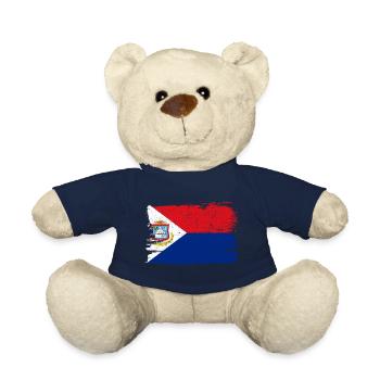Drapeau de Saint-Martin Drapeau de la paix Vintage - Nounours - bleu marine - Devant