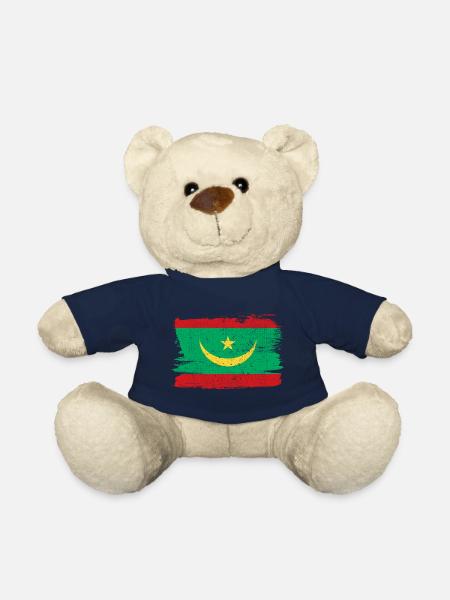 Drapeau de la Mauritanie Drapeau de la paix Vintage - Nounours - bleu marine