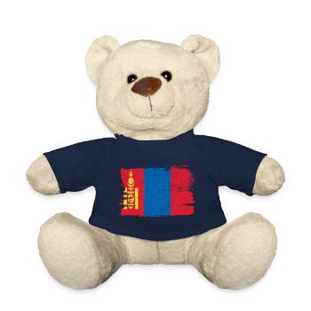 Mongolia Flag Flag Peace Vintage - Teddy Bear - french navy - Front