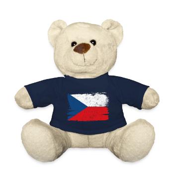 République tchèque Tchéquie drapeau drapeau paix Vintage - Nounours - bleu marine - Devant