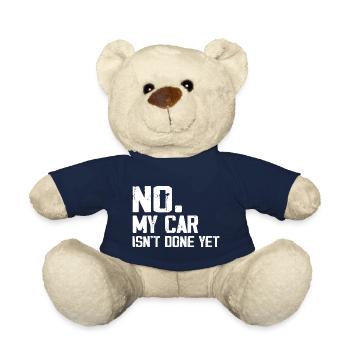 Nein, mein Auto ist noch nicht fertig. Lustige Automechaniker-Garage - Teddy - French Navy - Vorne