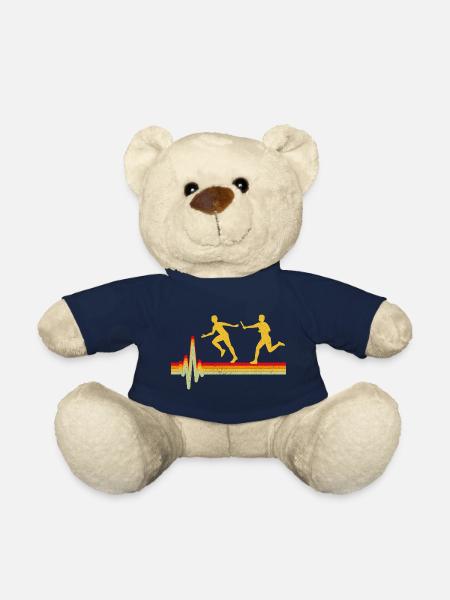 Staffellauf Athlet Leichtathletik Herzschlag - Teddy - French Navy