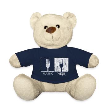 Plastic Metal Rock On Funny Witty Music - Teddy Bear - french navy - Front