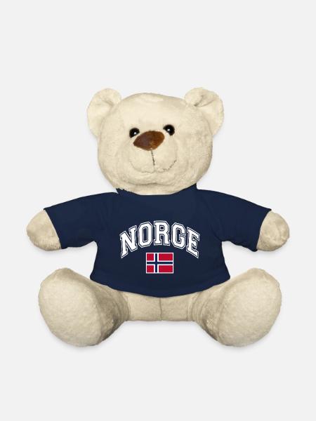 Norges flagg - Teddybjørn - navy