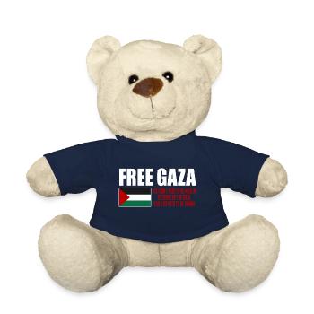Free Gaza, Palestine Flag, Save Gaza, Palestina - Teddy Bear - french navy - Front