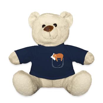 Faultier schläft in der Brusttasche - Teddy - French Navy - Vorne