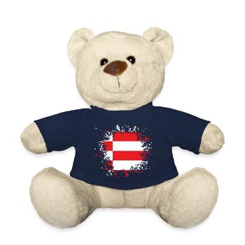 Drapeau de Brême éclaboussures de taches de couleur - Nounours - bleu marine - Devant