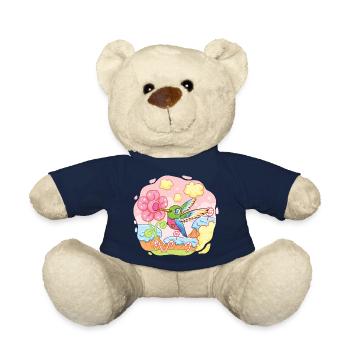 Sweet hummingbird visits candy country - Teddy Bear - french navy - Front