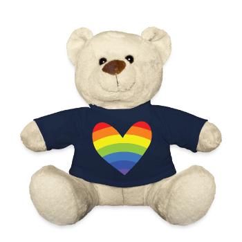 Regenbogen - Herz - Teddy - French Navy - Vorne