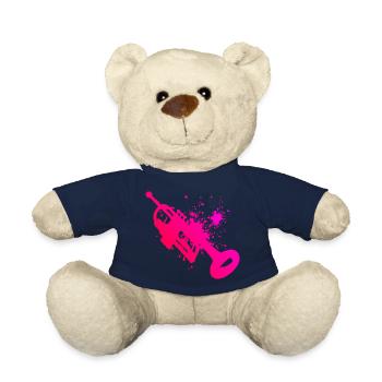 Women's Trumpet Playing - Teddy Bear - french navy - Front