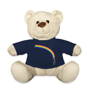 Kidcore Regenbogen Sterne bunt Farben Geschenk - Teddy - French Navy - Vorne