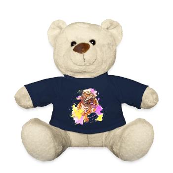 Tiger Splash Grunge Colorful Animal Predator Art - Nounours - bleu marine - Devant