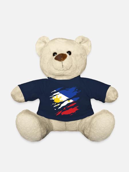 Philippines - drapeau national, rayures, fissures - Nounours - bleu marine