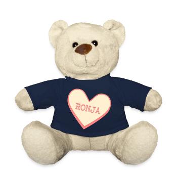 Ronja Name Vorname rosa Zucker Herz - Teddy - French Navy - Vorne