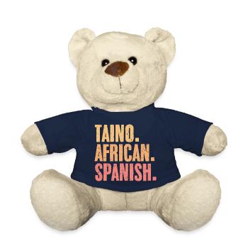 Retro Taino Africain Espagnol Pour Boricua Latino - Nounours - bleu marine - Devant