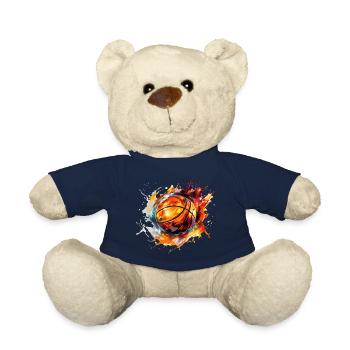 Ballon de basket-ball Splash feu Multi couleurs couleurs Art - Nounours - bleu marine - Devant