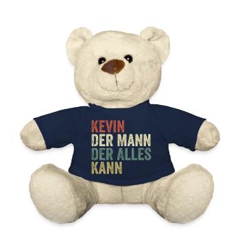 Kevin L’homme qui sait tout Prénom Kevin - Nounours - bleu marine - Devant