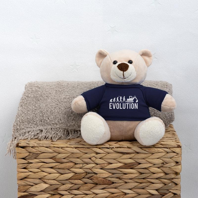 Bagger Baustelle Baggerfahrer Bau lustig Evolution Teddy