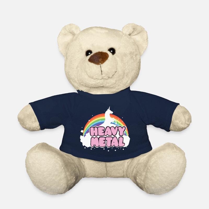 Heavy Metal Unicorn Music Ella Lopez Gift - Teddy Bear - french navy