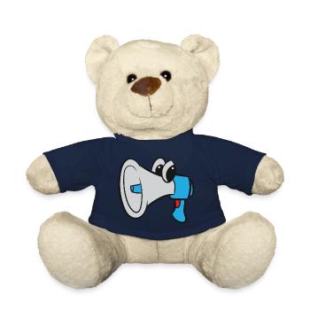 Megafon / Megaphone - Blau mit Augen - Teddy - French Navy - Vorne