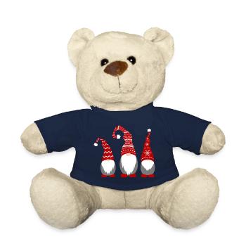 3 elves with caps dwarves Christmas Christmas - Teddy Bear - french navy - Front