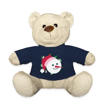 Snowman Smiling Face - Teddy Bear - french navy - Front