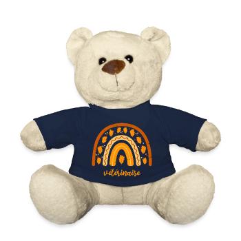 Voted best veterinarian| Veteran Gift Idea - Teddy Bear - french navy - Front