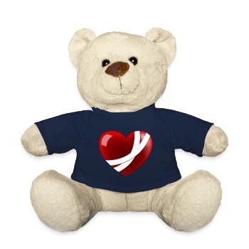 Wounded Heart - Teddy Bear - french navy - Front