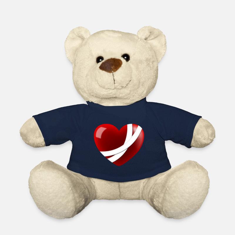Cœur blessé - Nounours - bleu marine