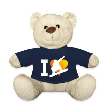 Men's Snowboarding Snowboard Women Snowboarder - Teddy Bear - french navy - Front